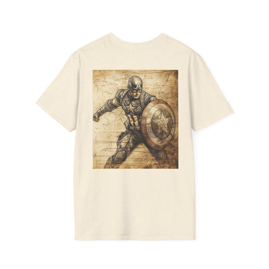 Captain davinciV3 Graphic T-Shirt – Fun Gift for Superhero Fans, Unisex Fashion Tee, Streetwear, Birthday Present, Comic Book Enthusiast